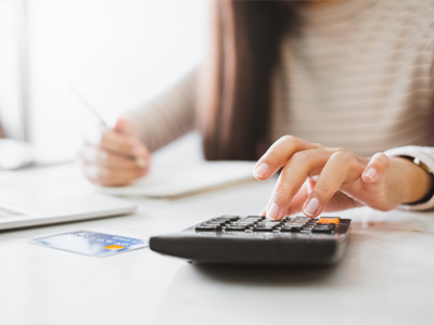 fingers using calculator